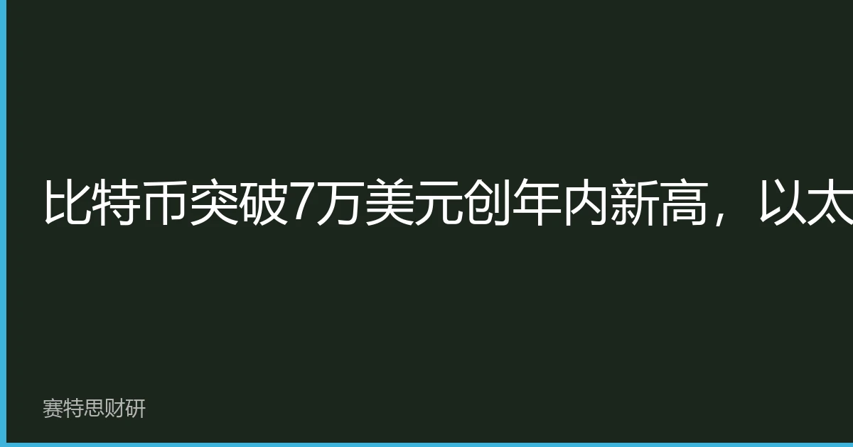 比特币突破7万美元创年内新高，以太坊ETF资金回流助力板块轮动