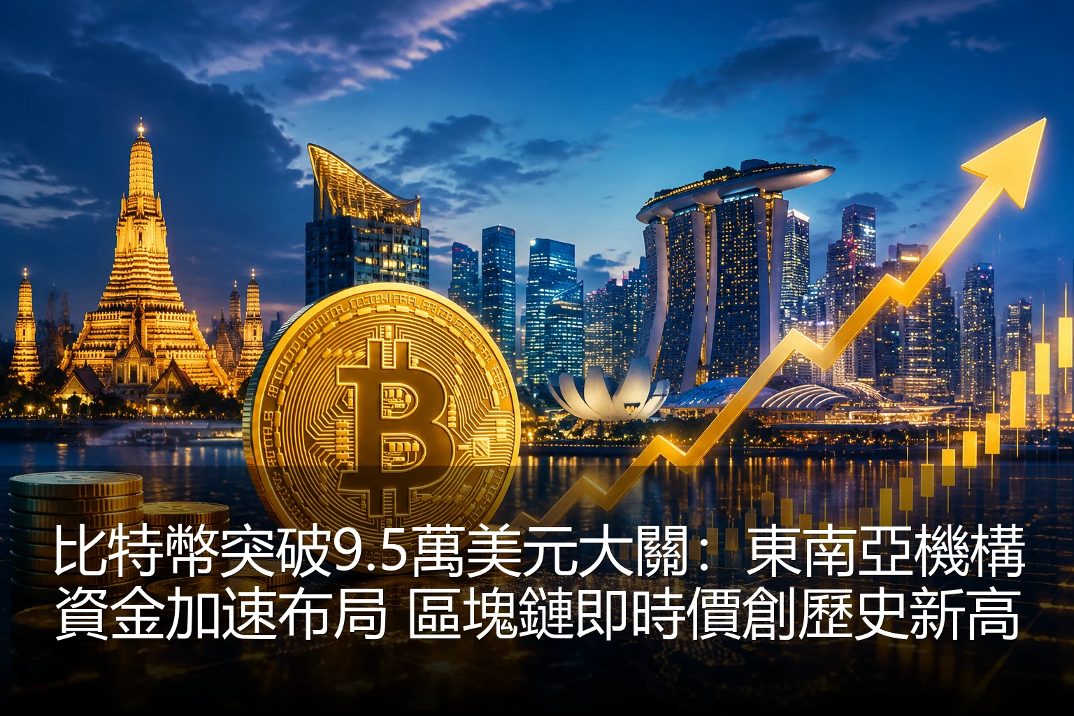 比特幣突破9.5萬美元大關：東南亞機構資金加速布局 區塊鏈即時價創歷史新高
