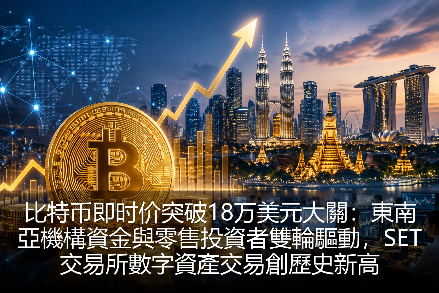 比特币即时价突破18万美元大關：東南亞機構資金與零售投資者雙輪驅動，SET交易所數字資產交易創歷史新高